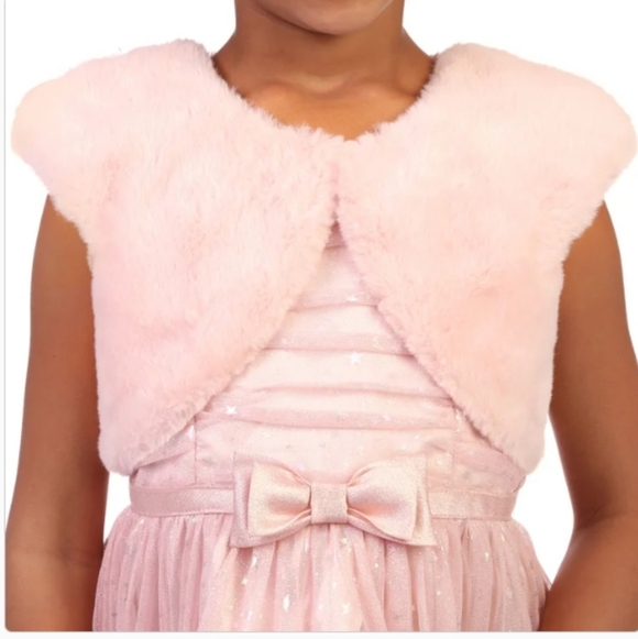 NWT Jona Michelle Girls Pink Tulle Dress with Bolero - Picture 5 of 8